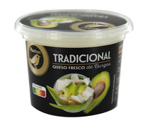 Queso fresco tradicional de Burgos PRODUCTO ALCAMPO tarrina de 250 g.