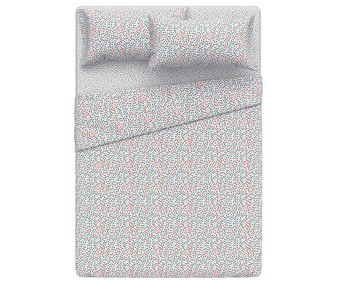 Juego de sábanas para cama de 135cm., 100% poliéster estampado multicolor, Cammille ESSENTIAL. Juego de sábanas para cama de 135cm., 100% poliéster estampado multicolor, Cammille ESSENTIAL.