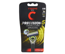 Maquinilla de afeitar recargable con cabezal basculante de 5 hojas COSMIA Men flex + 5