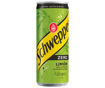 Refresco  de limón SCHWEPPES ZERO lata de 33 cl.