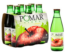Sidra natural elaborada como siempre siguiendo las pautas de calidad más exigentes POMAR botella 6 x 25 cl.