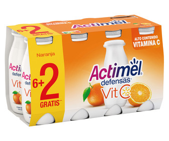 Leche fermentada con Lcasei y sabor naranja ACTIMEL Vit C de Danone 8 x 93 ml. Leche fermentada con Lcasei y sabor naranja ACTIMEL Vit C de Danone 8 x 93 ml.