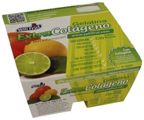 Gelatina con extra de colágeno y sabor a cítricos YELLI FRUT Extracolágeno 4 x 100 g.