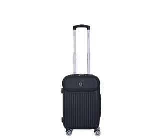 Maleta de cabina rígida de 55 cm de color negro y 8 ruedas ABS, AIRPORT ALCAMPO. Maleta de cabina rígida de 55 cm de color negro y 8 ruedas ABS, AIRPORT ALCAMPO.
