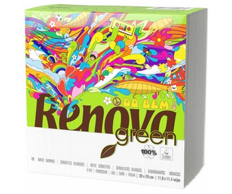 Servilletas de papel desechables RENOVA 70 uds. Servilletas de papel desechables RENOVA 70 uds.