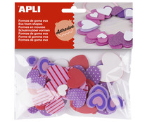 Adhesivos de goma eva con formas de corazones APLI.