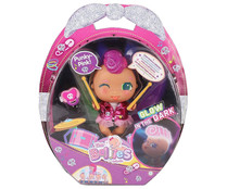 Minimuñeca bebé Punky-Pink brillante en la oscuridad, incluye accesorios, THE BELLIES.