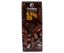 Chocolate negro extrafino 52% cacao CLAVILEÑO 150 gr.