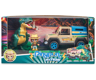 Pickup con dinosaurio y un muñeco PINYPON ACTION. Pickup con dinosaurio y un muñeco PINYPON ACTION.