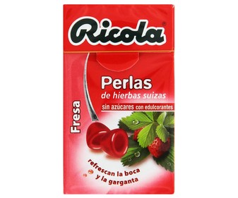 Caramelos de goma sin azucares, con hierbas de las montañas suizas y sabor a fresa RICOLA 25 g. Caramelos de goma sin azucares, con hierbas de las montañas suizas y sabor a fresa RICOLA 25 g.