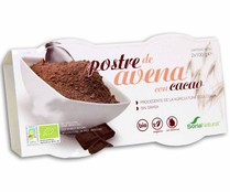 Postre ecológico de avena al cacao 100% natural SORIA NATURAL pack de 2 unidades de 100 g.