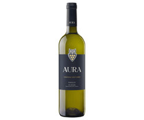 Vino blanco verdejo de vendimia nocturna, con denominación de origen Rueda AURA botella de 75 cl.