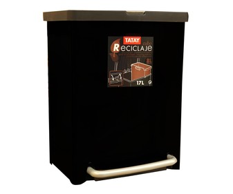 Cubo de basura capacidad 17 litros, con espacio para reciclar TATAY Cubo de basura capacidad 17 litros, con espacio para reciclar TATAY